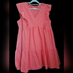 Peach Eyelet Dress xxl